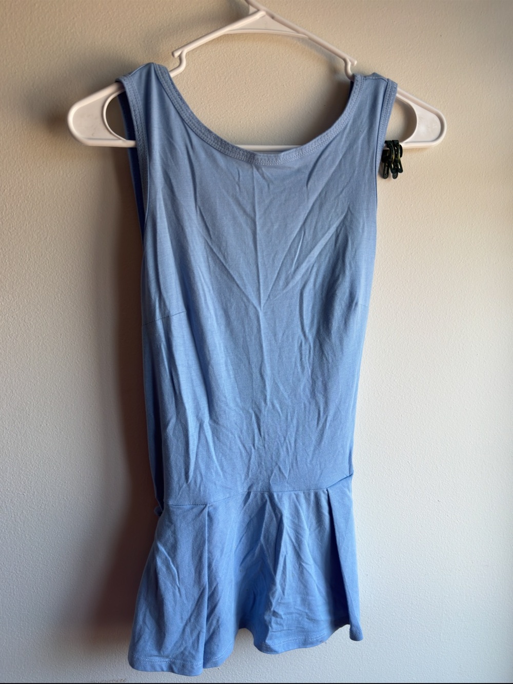 Ett:twa by Anthropologie Blue Wrap Tie Back Peplum Tank Top XS Sleeveless
